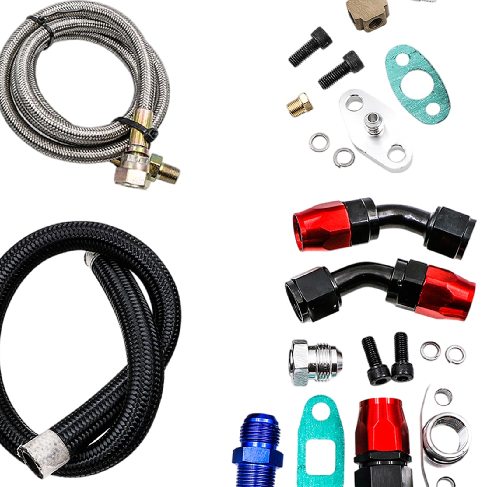 Línea de retorno de drenaje de aceite de motor Kit de alimentación de aceite Para Sistema de piezas de repuesto para automóviles Línea trenzada duradera Compatible