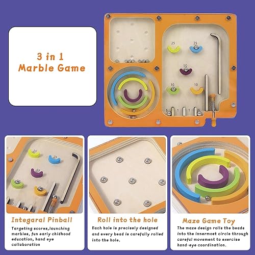 Miniatura 9 de Juego de mesa de laberinto para niños, juego de laberinto de madera para niños y niñas de más de 3 años MGYX-02 (pequeño)