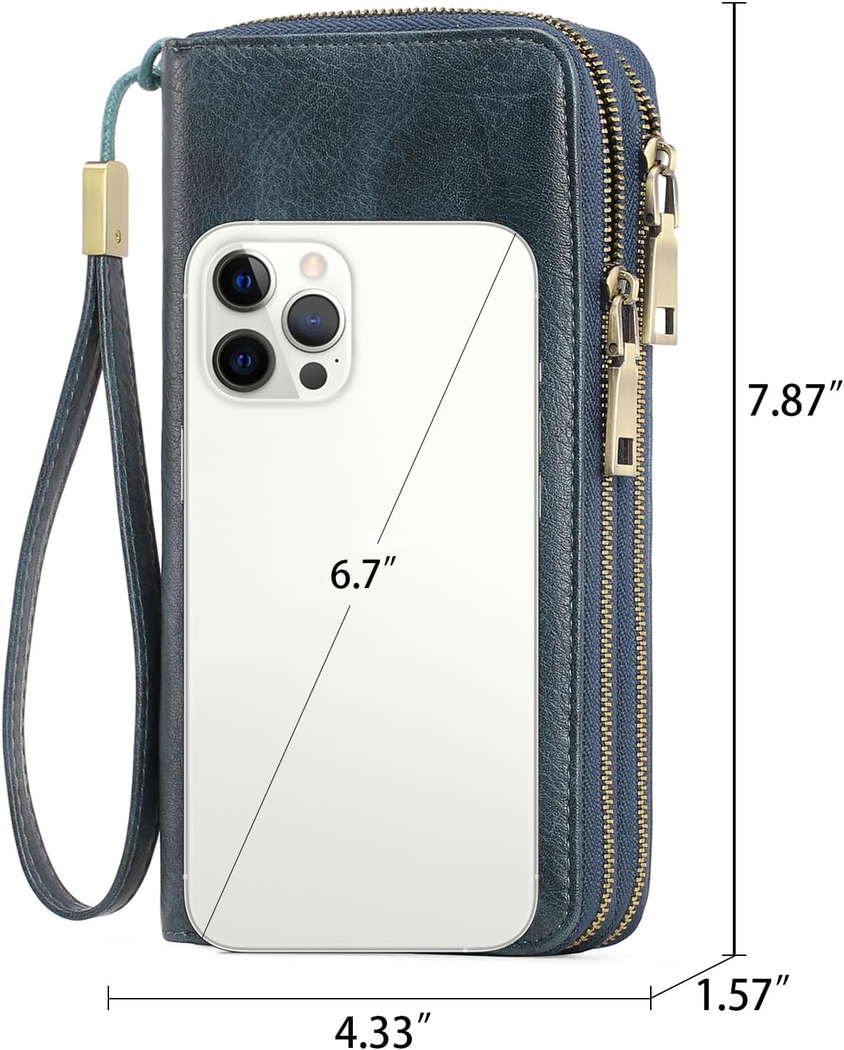 GAEKEAO Wallet for Women Clutch RFID Blocking Wristlet Leather Purse Large Capacity Credit Card Holder with Grip Hand Strap