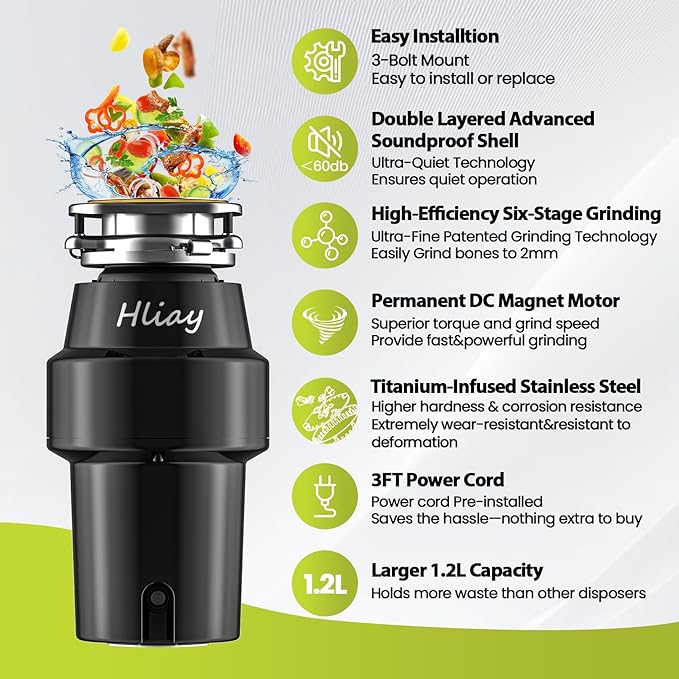 Trituradora de Basura Hliay 3/4 HP Silenciosa miniatura 4