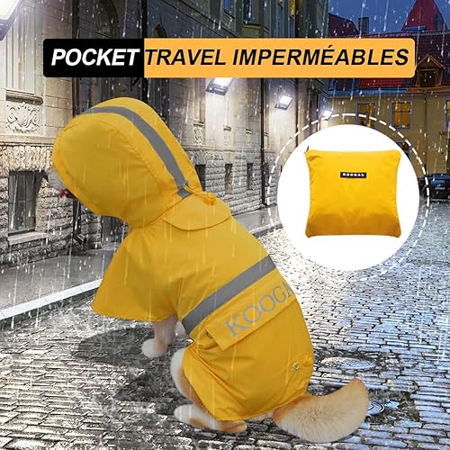 Miniatura 8 de Impermeable para perros grandes para mascotas, poncho impermeable para perros medianos y grandes, chaqueta de ropa (2XL, verde)