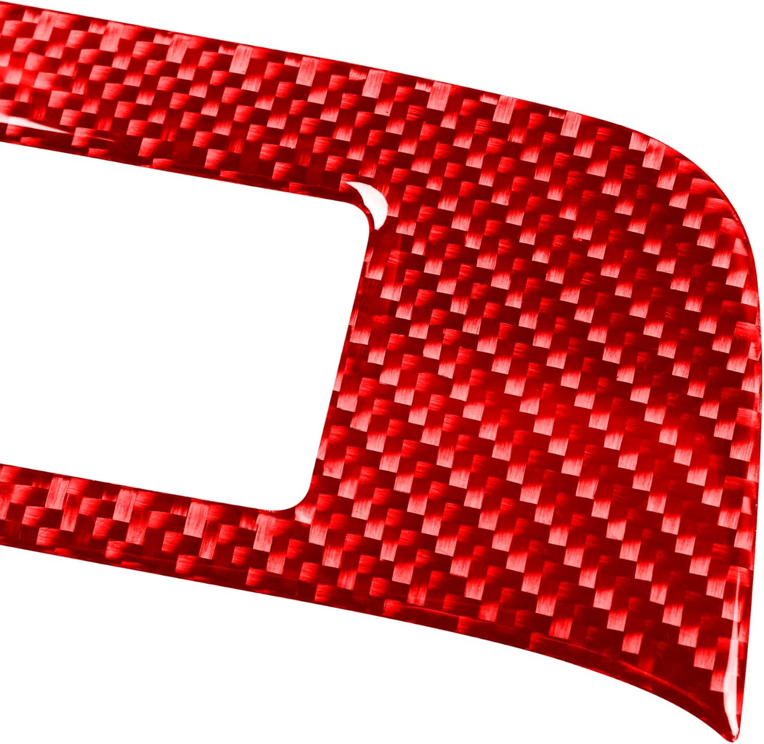 Car Center Console Screen Frame Sticker Real Quality Carbon Fiber Interior Trim Compatible with Chevy/Chevrolet Camaro 2010-2015 2011 2012 2013 2014 Decal Accessories Decoration Red