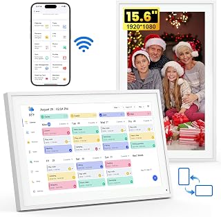 NEWYES 15.6" Digital Calendar Schedual Planning Calendar, Chore Chart Task & Rewards for Parent-child 1920 x 1080P Full HD Interactive Touchscreen Smart Family Planner, Wall & Desk Mountable