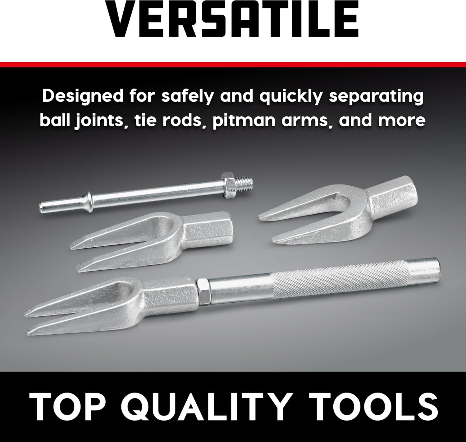 Powerbuilt 5 Piece Front-End Fork Set, Pickle Fork Tools Set, Tie Rod, Ball Joints, and Pitman Arms-648646