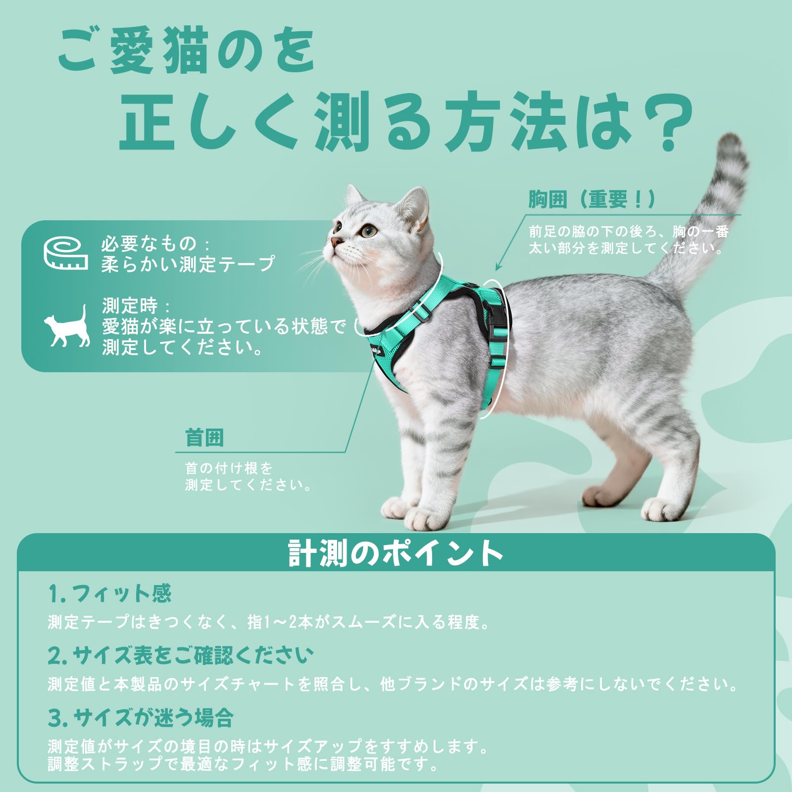 Amazon | Rabbitgoo 猫用 ハーネス リードセット 犬猫兼用 超小型犬