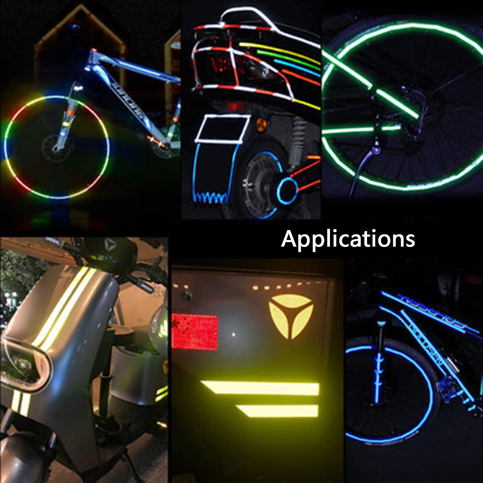 Reflektierende Klebebandaufkleber, Warnband, 1 Zoll x 64,5 Fuß Warnaufkleber, reflektierendes Klebeband, selbstklebendes Klebeband, Warnmarkierungsband, reflektierendes Auto-reflektierendes Sicherheit