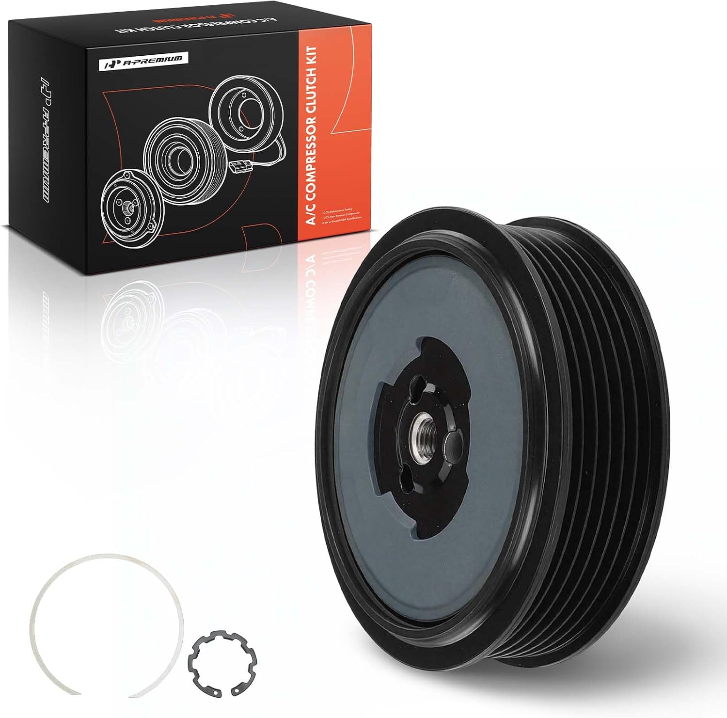 A-Premium Air Conditioner AC Compressor Pulley Compatible with Audi A4, Q5, Q7, A5, A6, A3, Q3, A3 Quattro, A4 allroad, A4 Quattro, A5 Quattro, A6 Quattro, A8 Quattro, Q3 Quattro, 6SEU14C Style