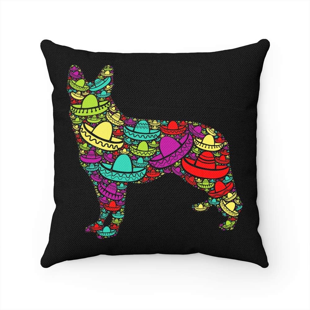SNOWIX Throw Pillow Covers Collage Sombrero GermanShepherd