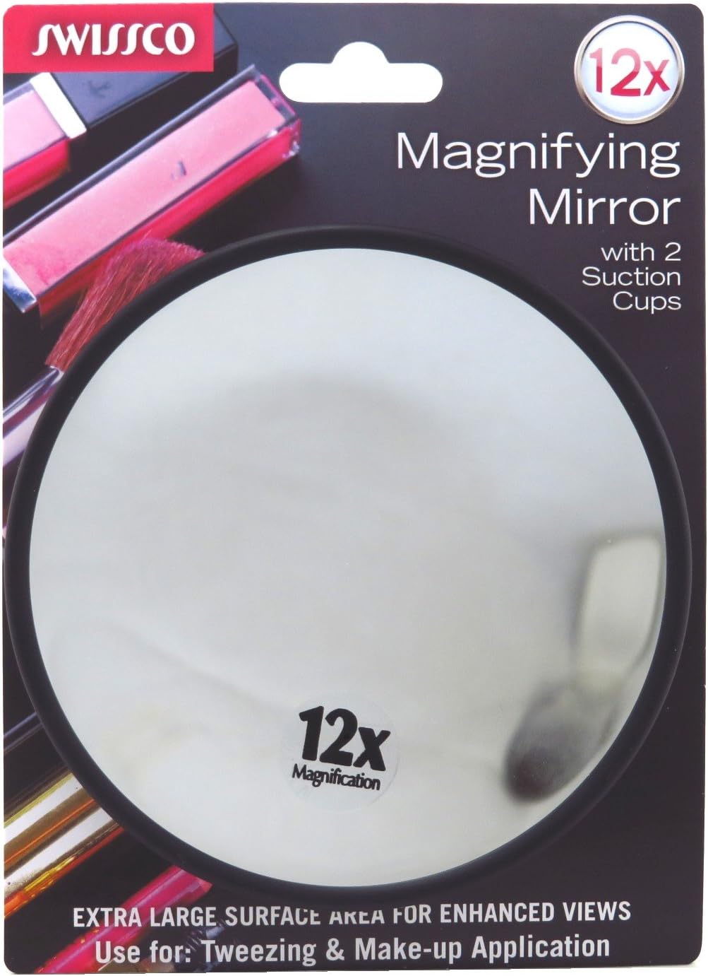 Swissco Suction Cup Mirror 12x Magnification, 5 inches
