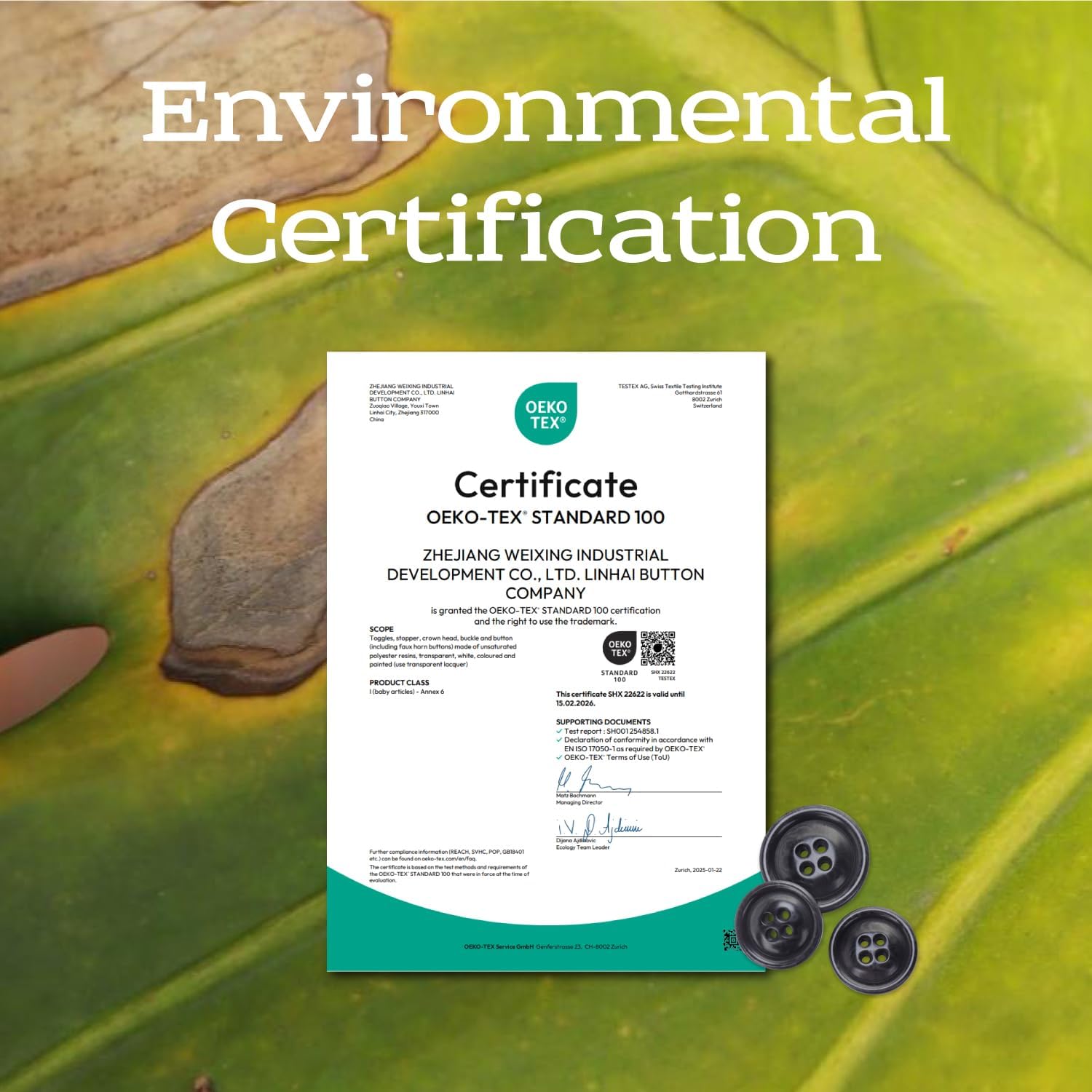 LTWHOME INOTIONSTYLE Oeko-TEX® Standard 100 Buttons Set 20/25mm 4-Hole Buttons for Men's Coat Clothing & Sewing Gray 16 Pcs JADS00691K