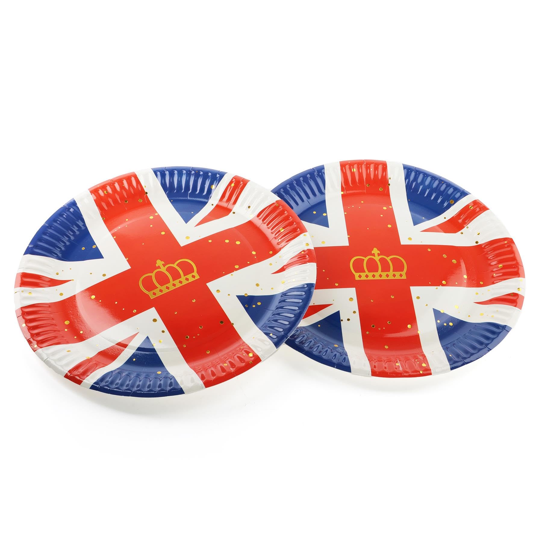 Sparkles Partyware Union Jack Plate - Pack of 20 9" Paper Plates with Union Jack Flag - Perfect for Jubilee King's Coronation Street Parties Celebrations