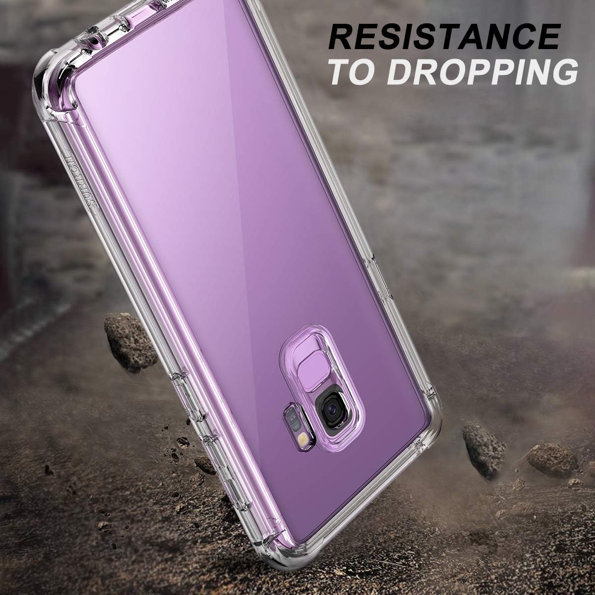 SURITCH Clear Case for Galaxy S9,[Built in Screen Protector][Camera Lens Protection] Full Body Protective Hard Shell+Soft TPU Bumper Shockproof Rugged Cover for Samsung Galaxy S9 5.8" (Clear)