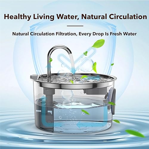 Miniatura 4 de Cuenco para perro Vetiflow, fuente de agua para perros, cuenco de agua filtrada de 3.2 l, acero inoxidable fácil de limpiar, sistemas de riego de