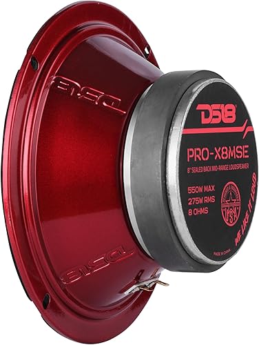 Miniatura 64 de DS18 PRO-X6.4M - Altavoz de 6.5 pulgadas, rango medio, bala de aluminio roja, 500 W máximo, 250 W RMS, 4 ohmios, altavoces de puerta de audio