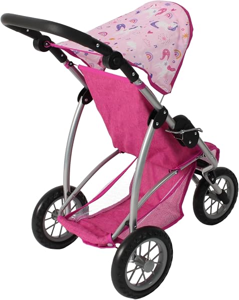 Bayer Chic 2000 - Cochecito de muñecas Leon, Jogging Buggy, para niños de 4 a 8 años, Unicornio, Rosa - 3