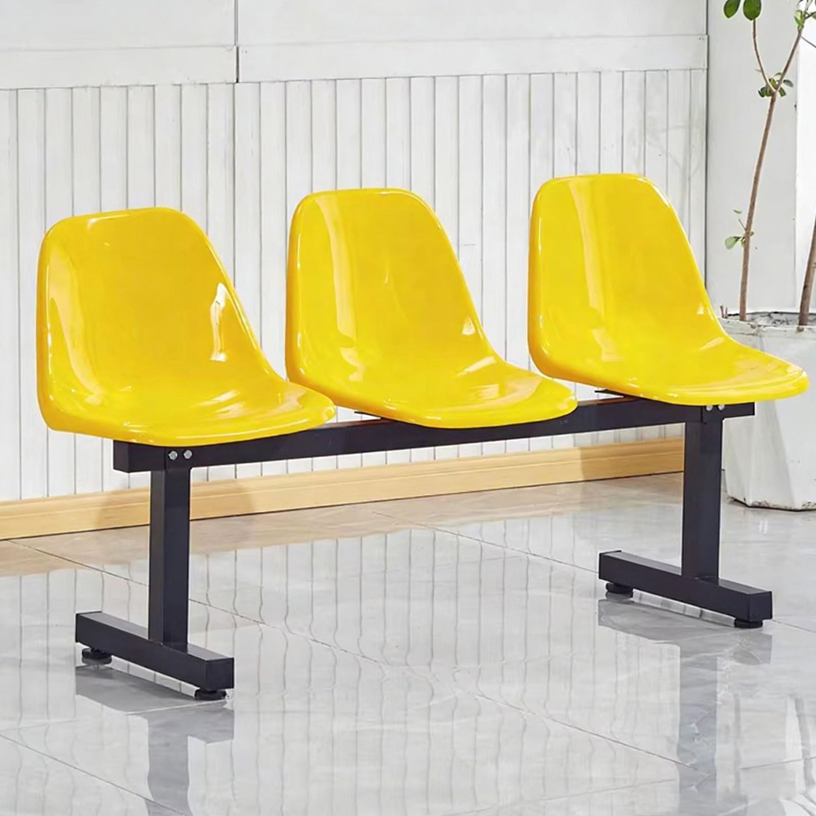 Sillas de sala de espera, banco de recepción de 3 plazas, asiento de vestíbulo de material PP para clínica, hospital, banco, salón, peluquería, diseño duradero y cómodo