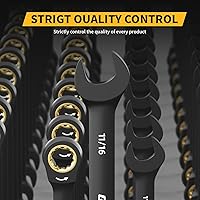 Vista 9 de Ratcheting Wrenches Set, Combination Wrench Sets With Organizer Box, 23PC SAE & Metric And Standard, 1/4" to 3/4" & 6-18mm, Open End Wrench Set