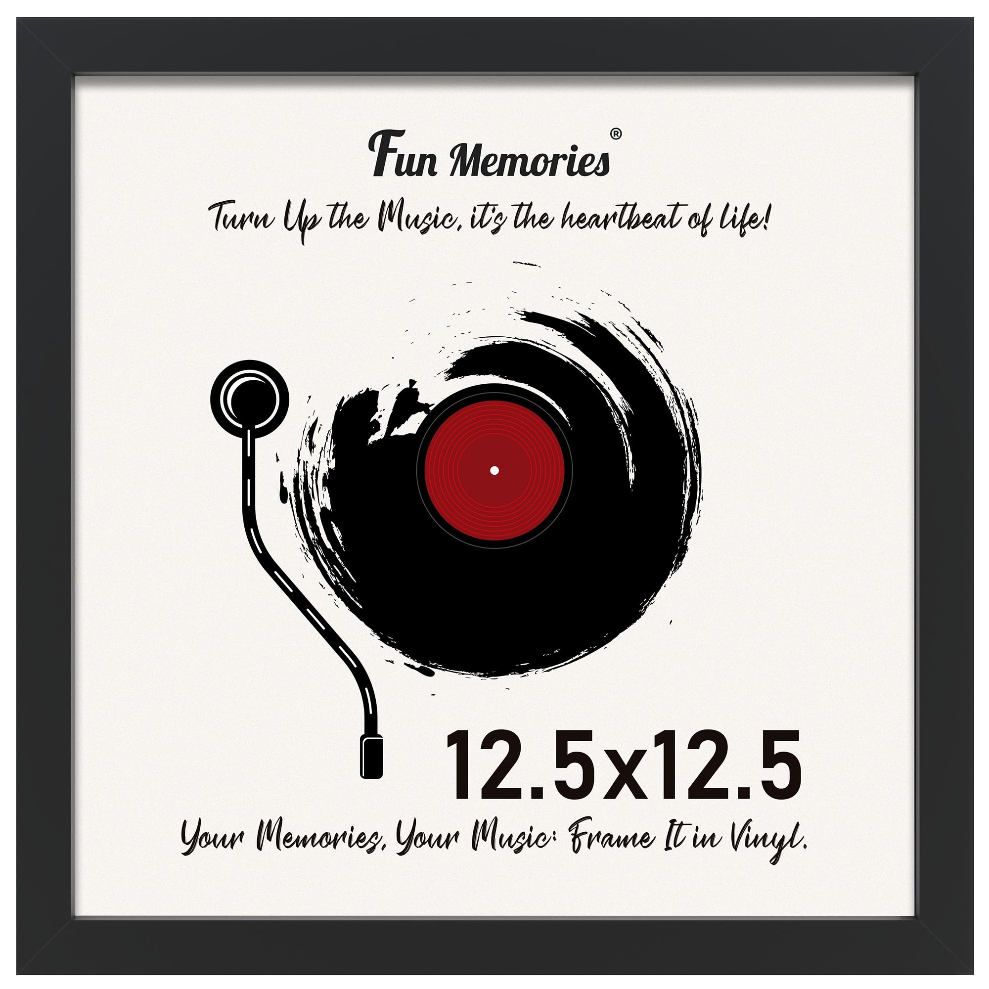 Amazon.com - Fun Memories Black 12.5 x 12.5 Vinyl Record Frame for
