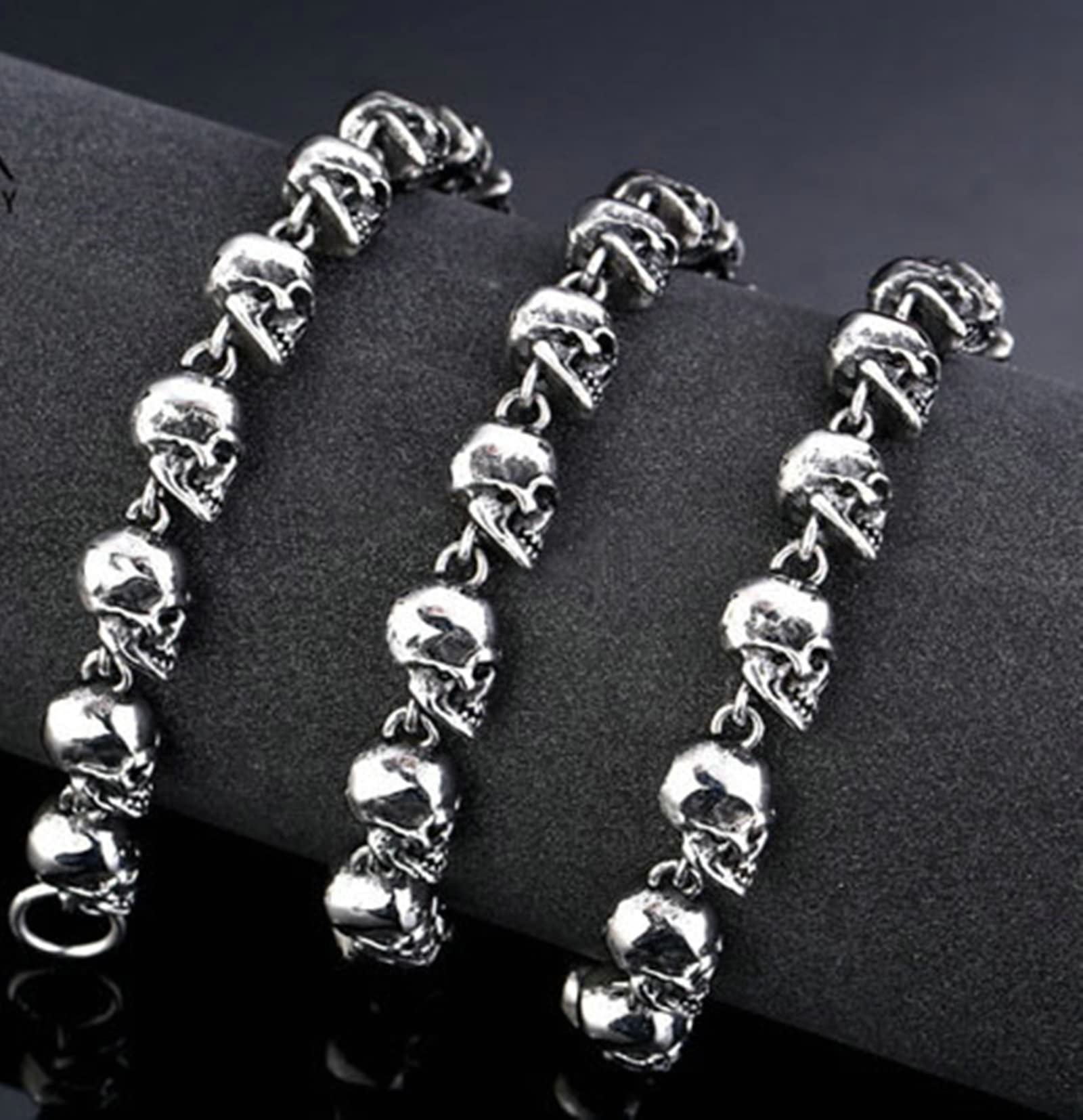 Collana da uomo in acciaio inox, 45 – 65 cm, catena in metallo da uomo, vintage, larghezza 9,5 mm, catena in acciaio inox, gioielli Hip Hop per uomini