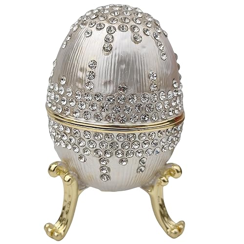 Vintage-Inspired Enamel Easter Egg Jewelry Box With Sparkling Rhinestones Desktop