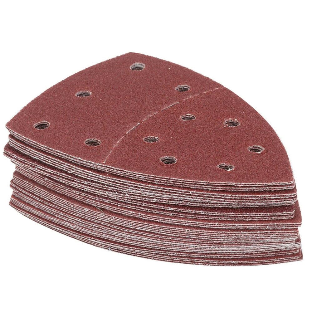 Lot de 40 Feuilles de Papier de Verre triangulaires abrasives, Grain Mixte, pour Une élimination Rapide ou Un écaillage Grossier, 152 x 105 mm