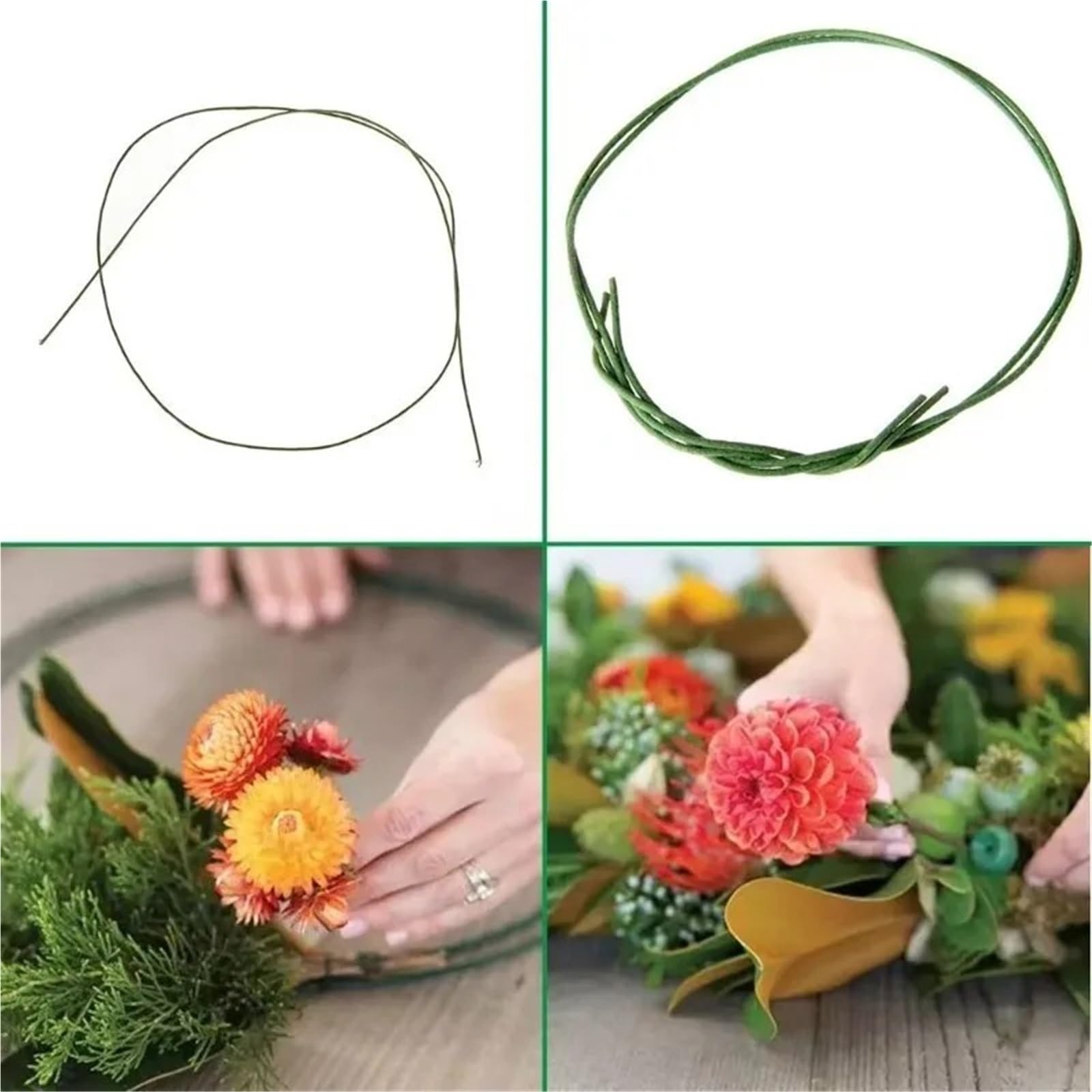 Alambre Floristeria 100/300/500/1000 piezas de tallo floral 40 cm for arreglos florales, manualidades, accesorios hechos a mano para Bricolaje(White,5bag(500pcs))
