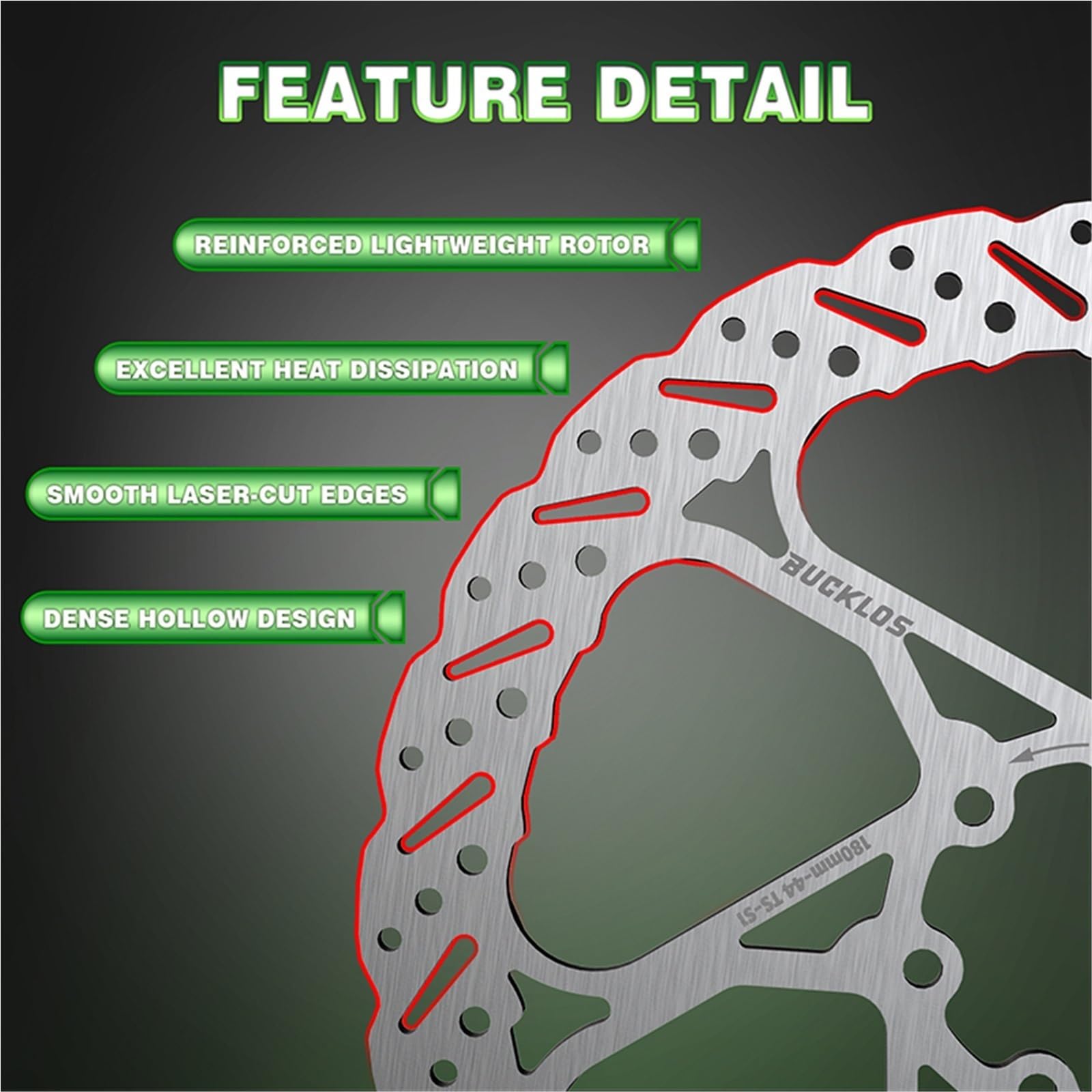 Pinzas de pistones de freno Ajuste para SHIMANO Rotor de freno hidráulico 140/160/180/203MM discos de freno de bicicleta Rotor de freno de disco ultraligero(2PC 180MM)