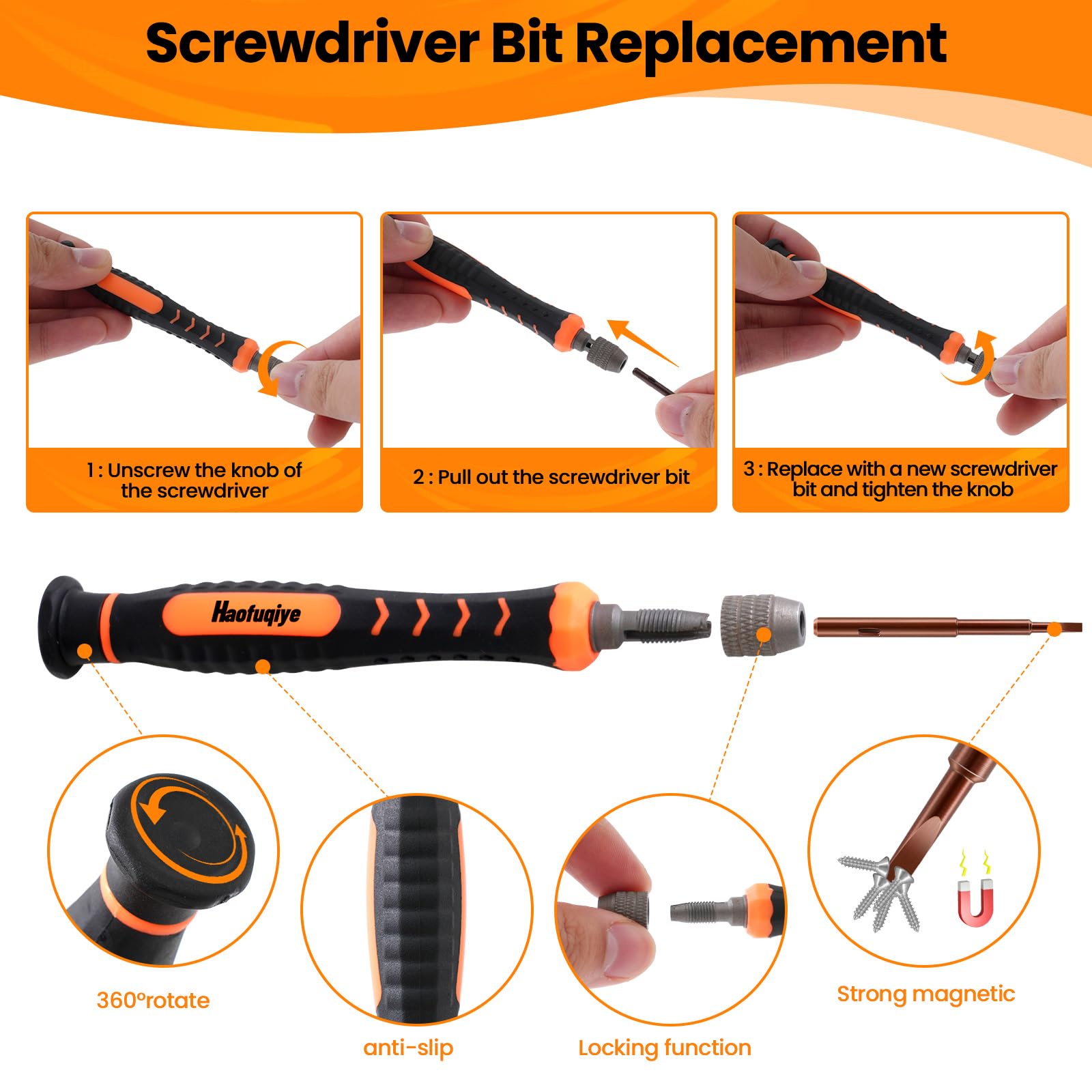 Haofuqiye 26 in 1 Precision Screwdriver Set, Professional Repair Tool Kit for Laptop, Switch, PS4, Xbox, Macbook, iPhone, Watch, Glasses, Drone,Toys,Ring Doorbell,Household Appliance etc