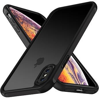 ivoler Case for iPhone XS and iPhone X 5.8 Inch [Full Camera Protection] [Military Standard] Shockproof Mobile Phone Case Matte Translucent Back Anti-Fingerprint Protective Case Black