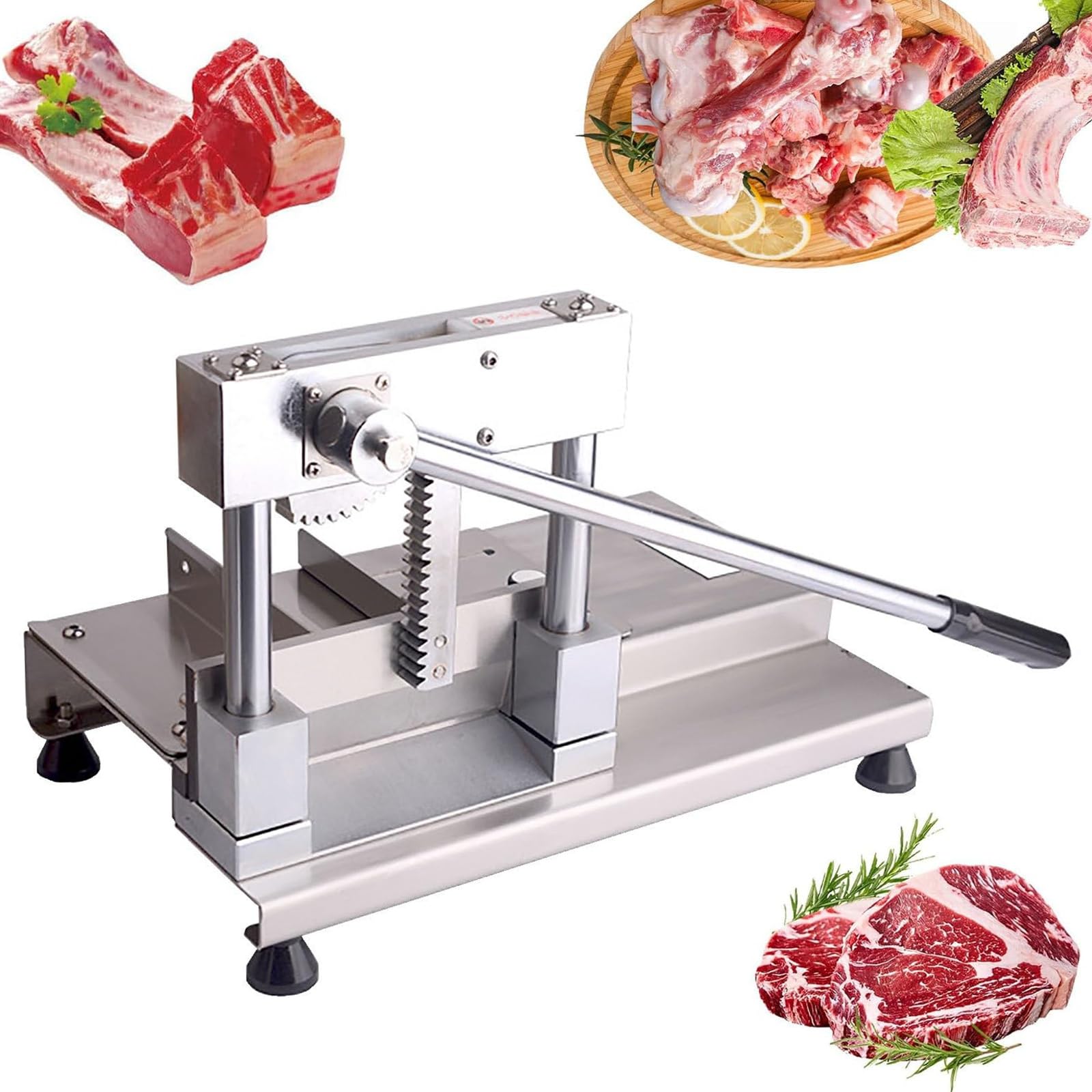 ASerZenith Manual Bone Meat Slicer, Efficient Butchering For Various Meats, Ideal For Home Use And Commercial Kitchens