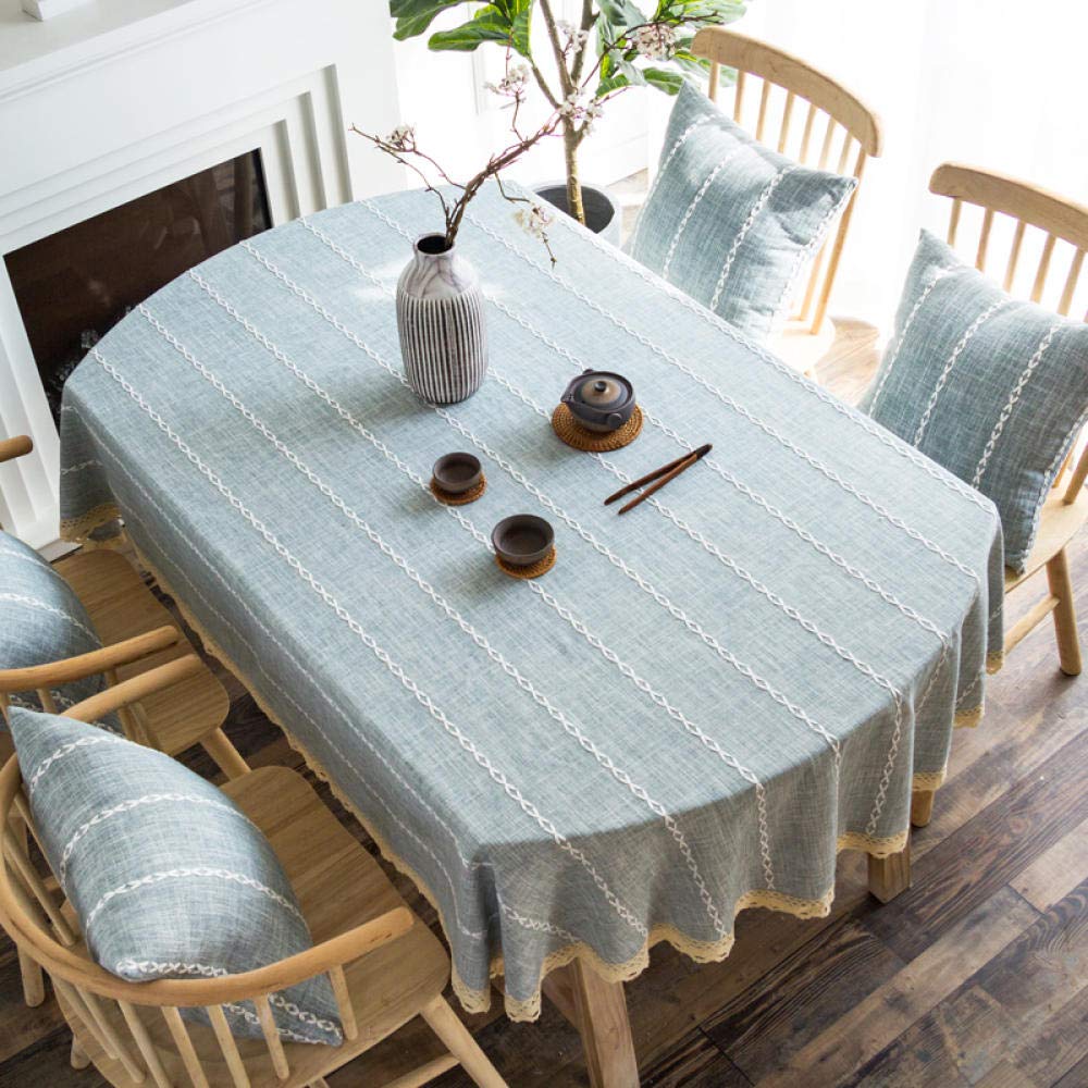Mantel para Mesa de Fácil Limpieza Resistente Al Desgaste Transpirable Manteles Estampados Antimanchas B Azul Gris 136 × 188cm