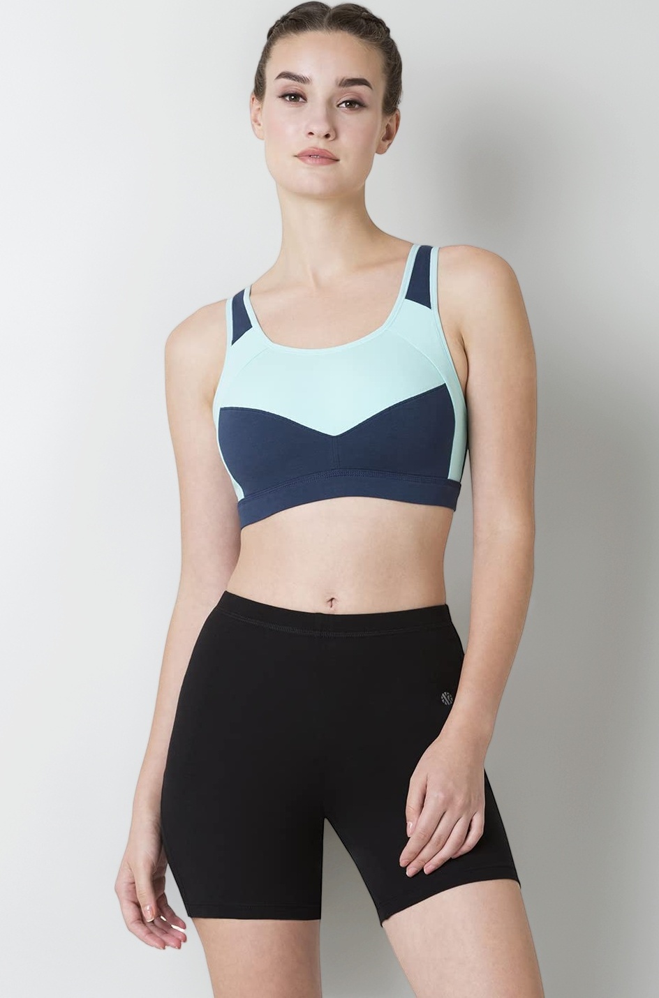 Van Heusen Women's Cotton Padded Wireless Racerback Medium Impact Sports Bra - Anti Bacterial, Full Coverage