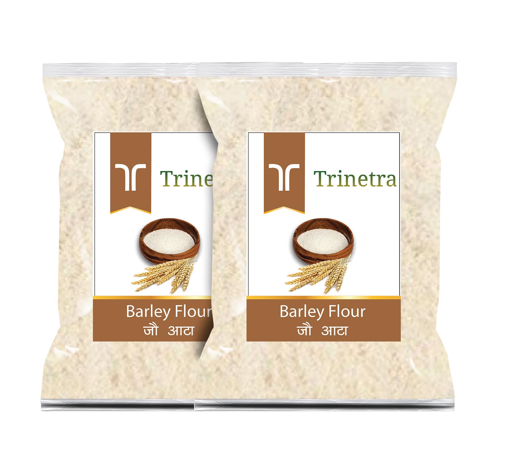 Trinetra Jau Atta (Barley Flour) | Fibre-Rich & Stone-Ground Millet Flour | 1Kg Each (Pack Of 2) 2000 g
