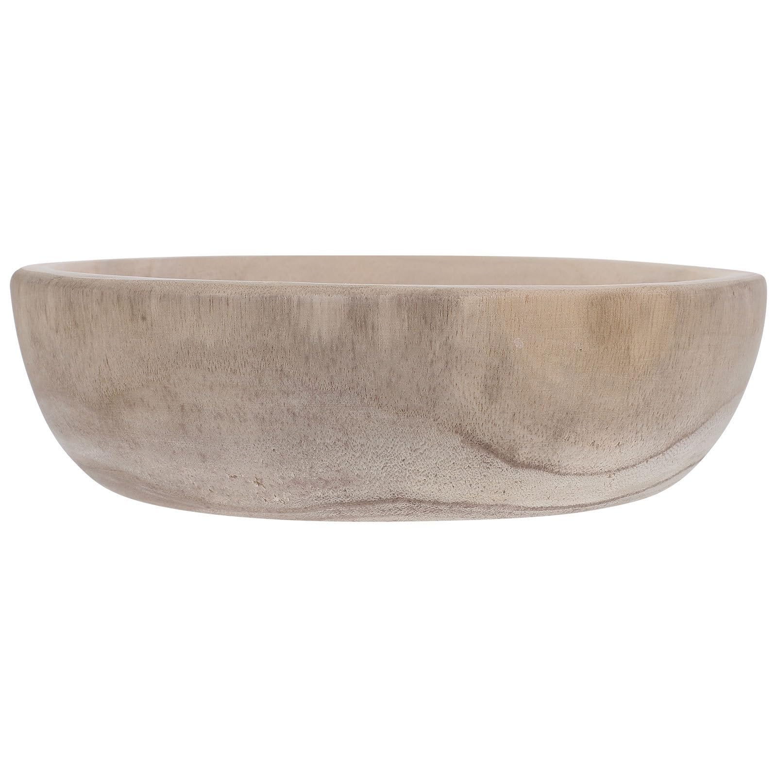 Organisateur de bijoux en bois beige naturel rond et épuré
