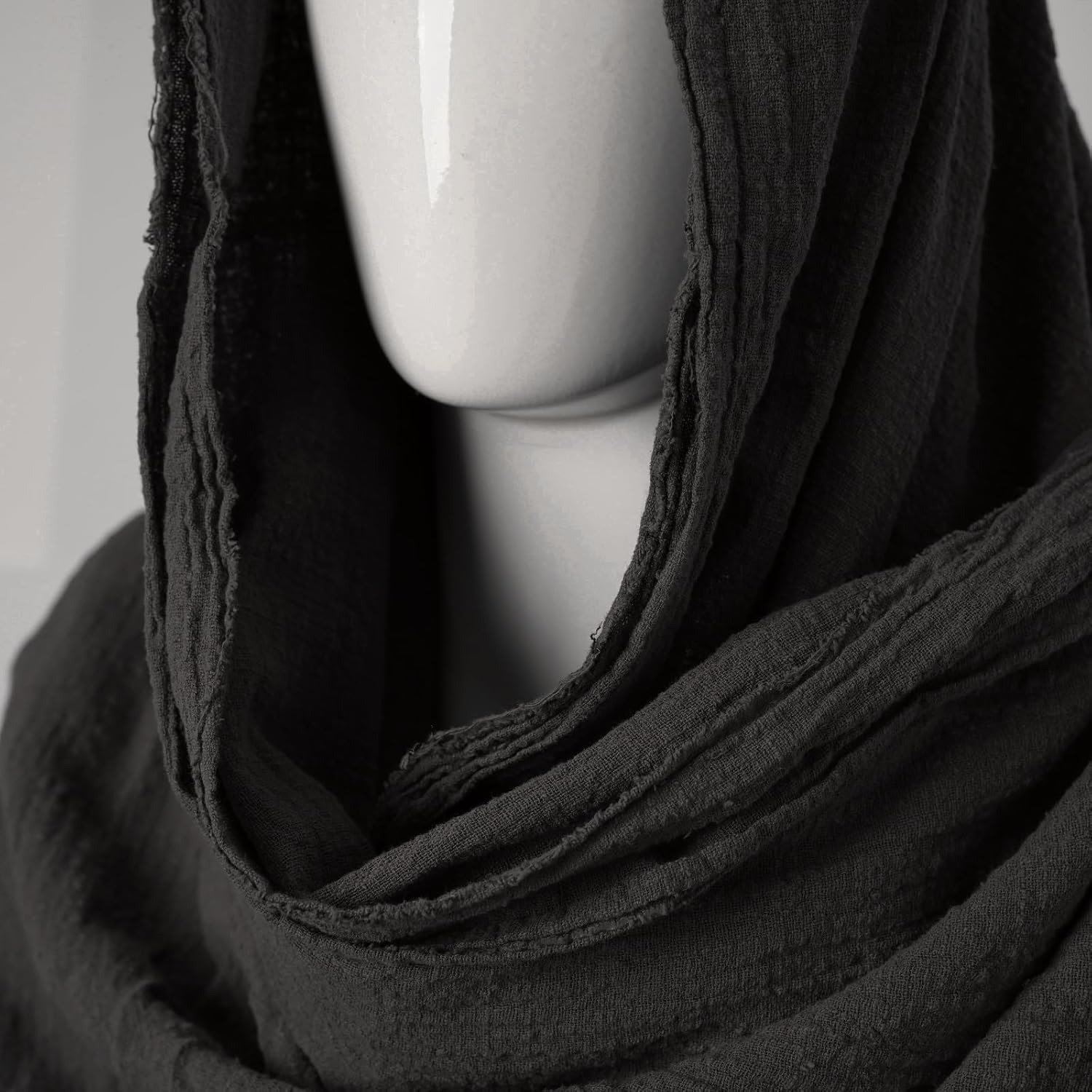 BAKUGOU Renaissance Shawl Men Black Medieval Scarf Hood Red Renaissance Shawl Cloak Men Post Apocalyptic Costume Head Scarf - Image 5