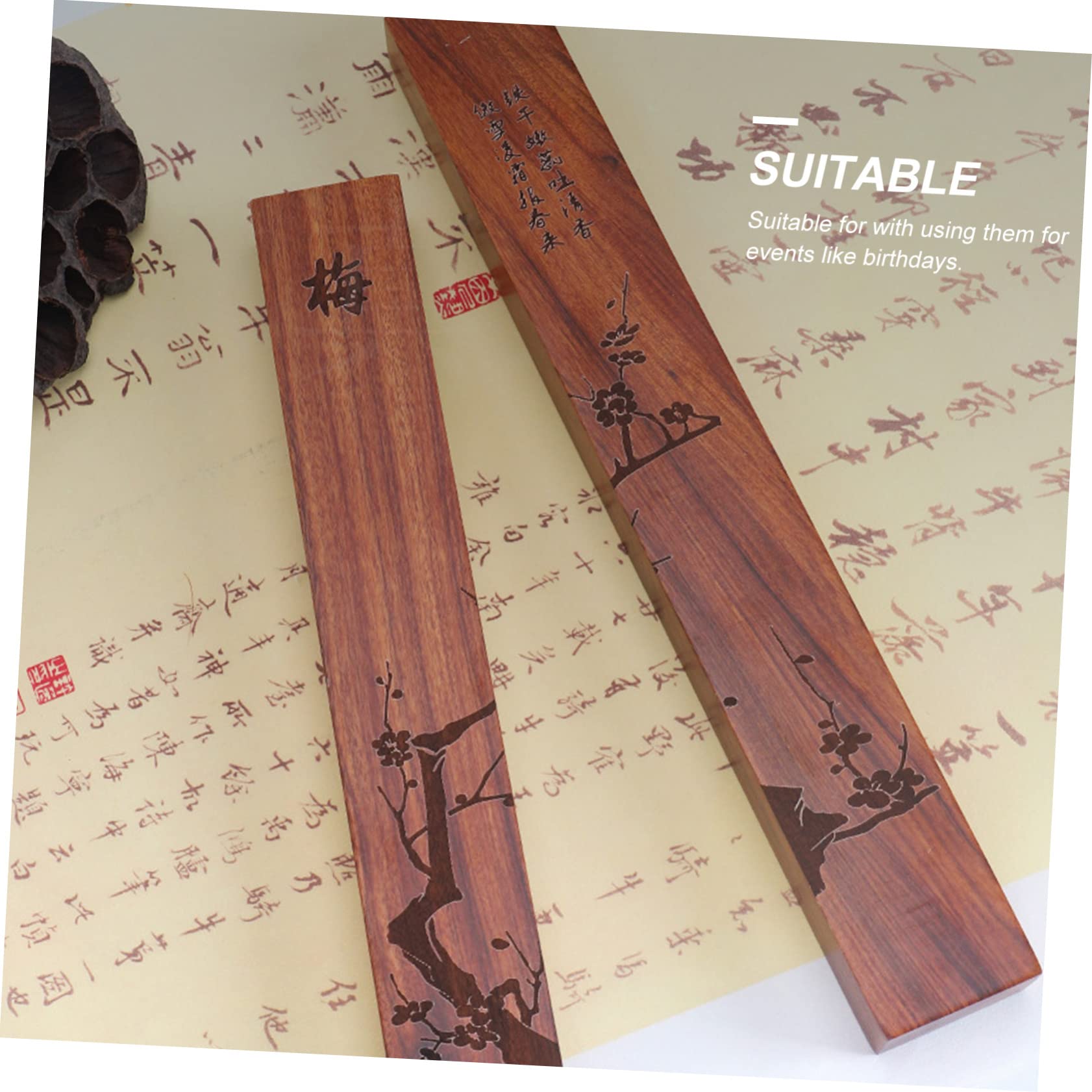 Toddmomy 2pezzi Fermacarte Legno Per Calligrafia Pesi Per Eleganti Legno Di Ziziphus e Ebano Per Ufficio e Studio Creativo