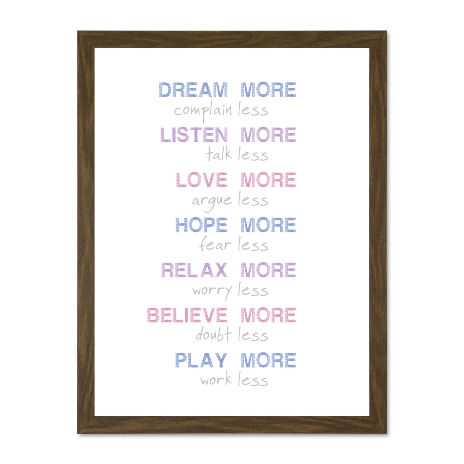 Dream More Complain Less Large Framed Art Print Poster Wall Decor 18x24 inch
