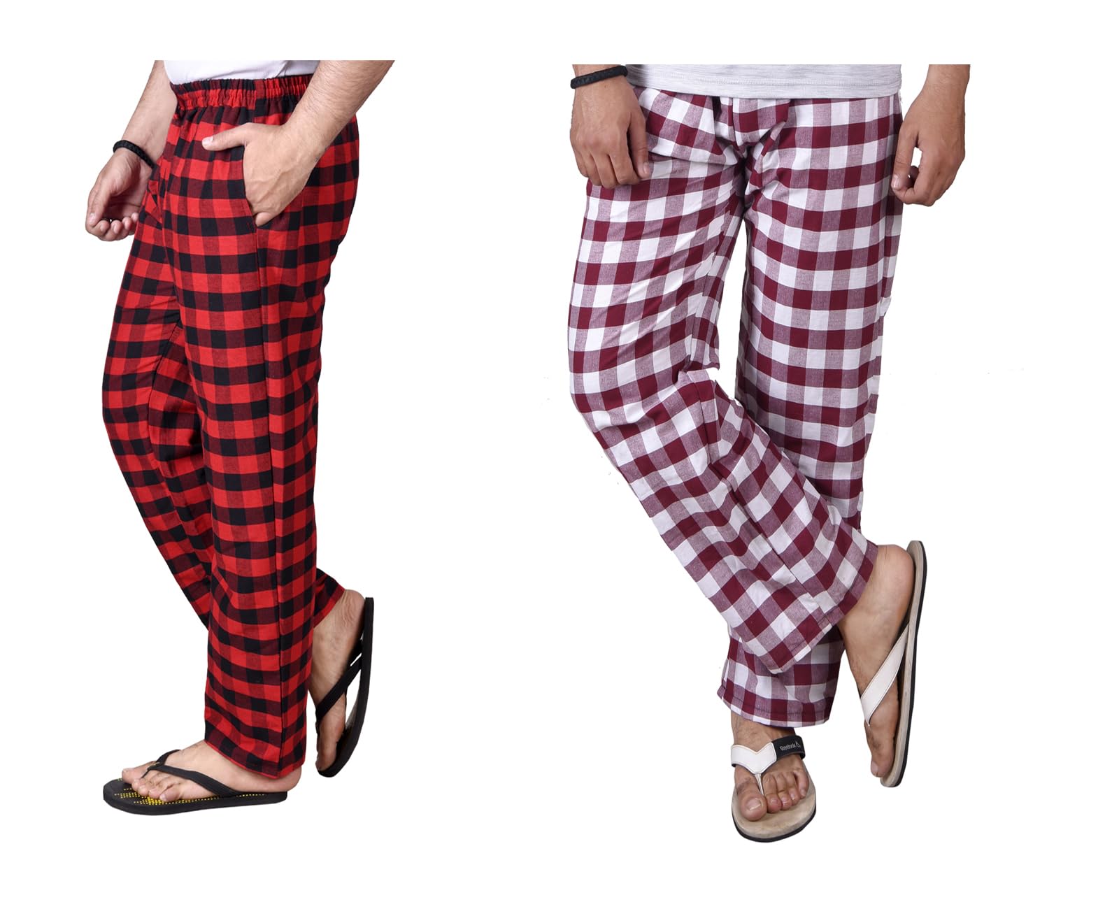 letz dezine Comfortable and Stylish Cotton Check Pyjama for Men - Stay Cozy All Day Night! Pack of 2, (Free Size, Multicolor LDS11450)-picture-35