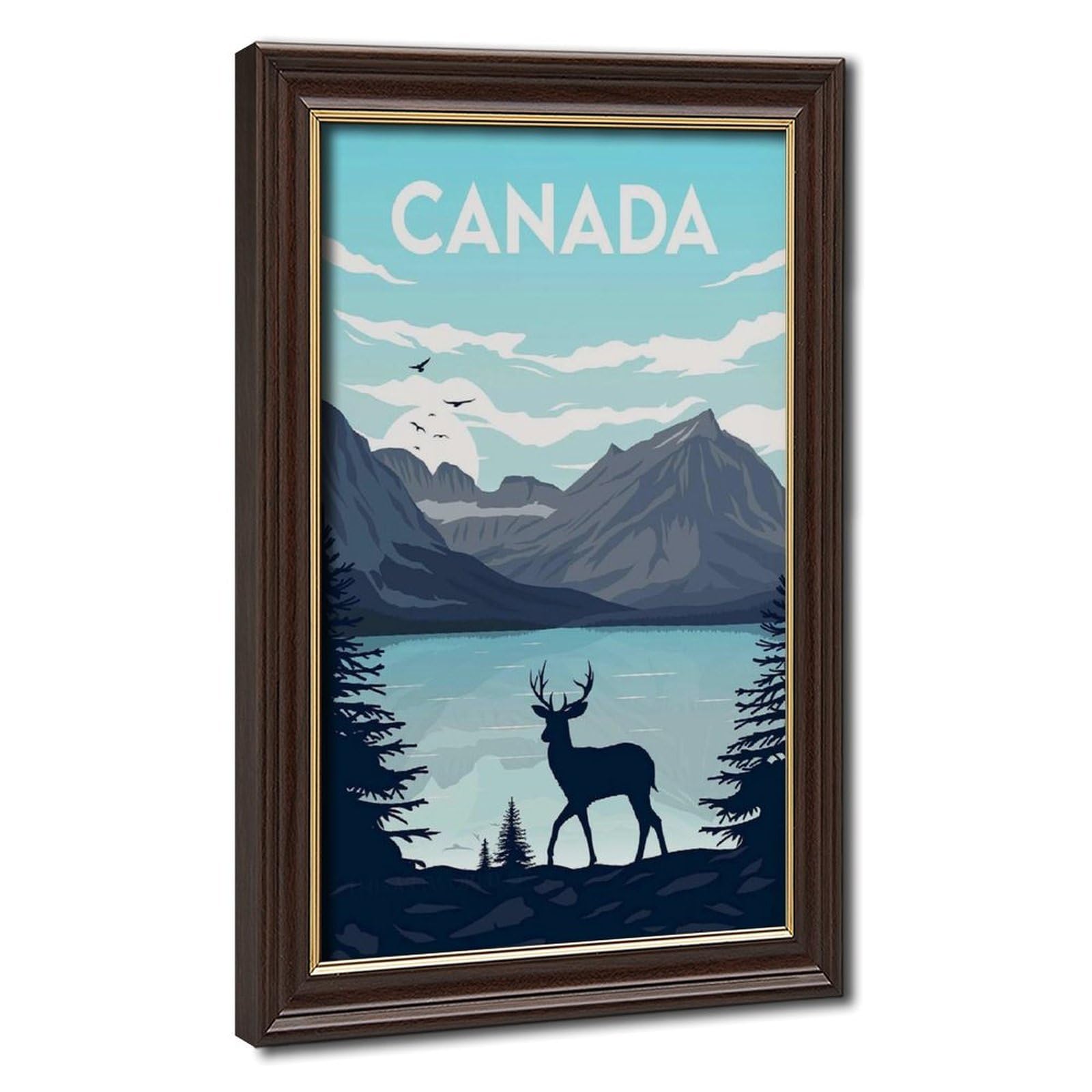 Bareronor Mokume Gane Frame-Style Canada Poster Canvas Poster For Office Decor Gift