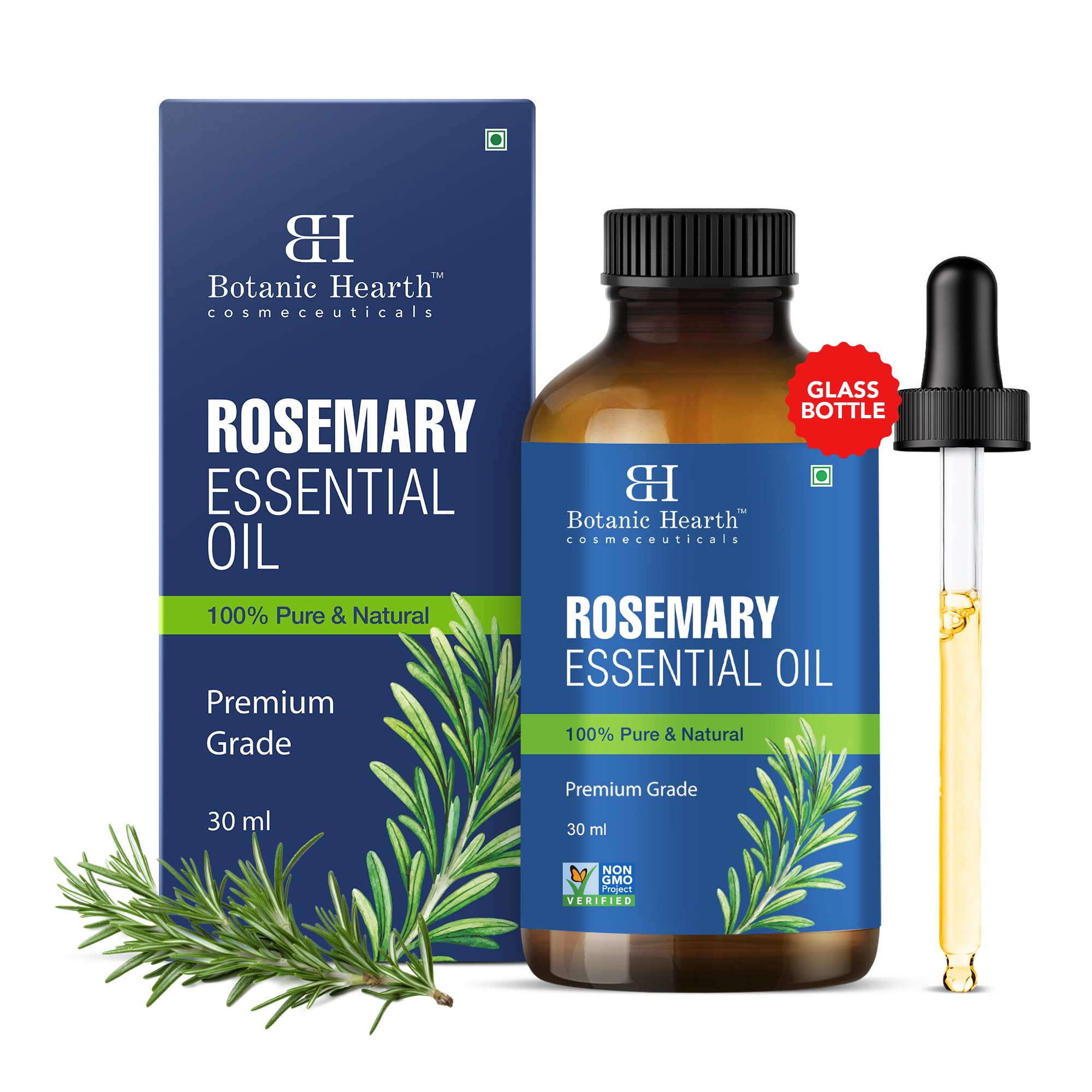 Botanic Hearth Rosemary Essential Oil for Hair Growth, Hair Fall Control and Nourishment, | Clinically Tested & 100% Pure, Natural, | 30ml-image-7