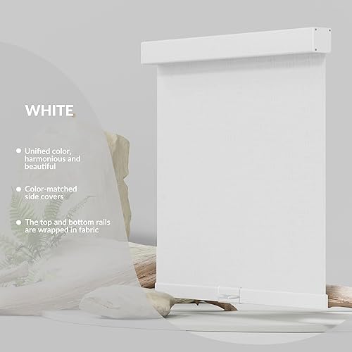 Miniatura 2 de Persianas enrollables solares sin cordones con filtro de luz para ventanas con cenefa de cassette, traslúcidas y reducen el deslumbramiento, para el