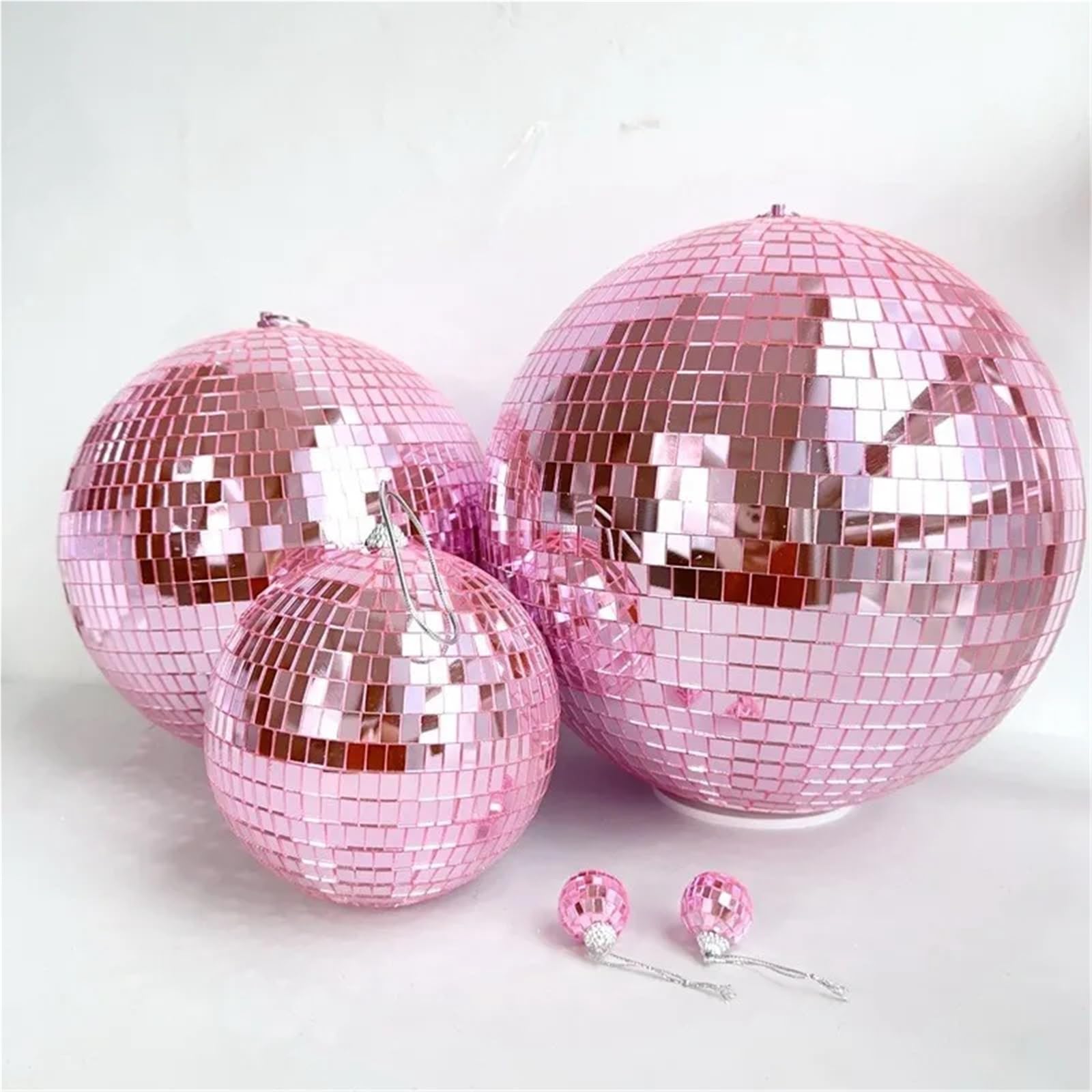Bola Discoteca 1 bola reflectante rosa de 10-20 cm, ideal for láser, discoteca, San Valentín, Navidad y decoración de diversas fiestas.(20cm)