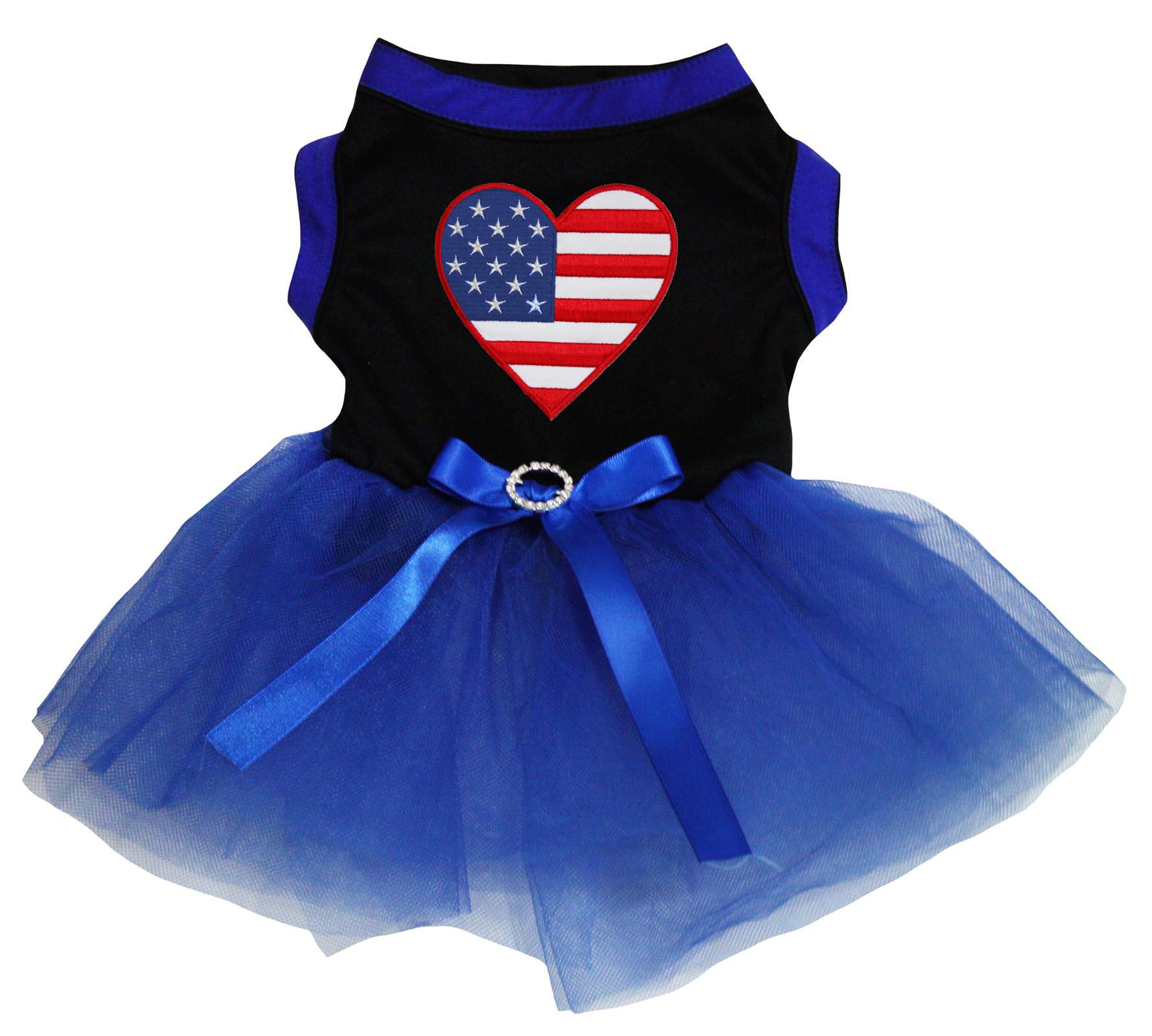 Robe pour chien USA Heart noir et bleu en taille XXXL pour grand chien