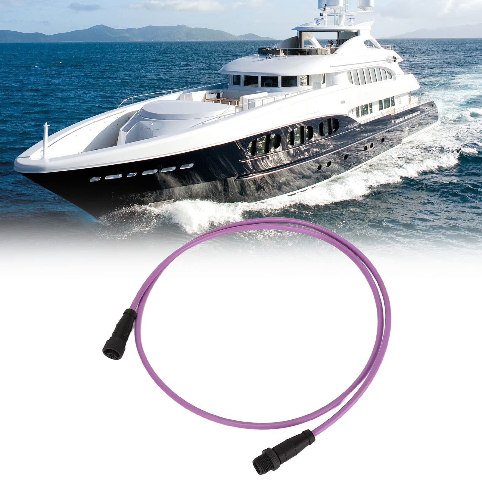 Jenngaoo Cavo NMEA 2000, 1m Cavo di Derivazione Backbone Impermeabile M12 5Pin IP67 con Connettore Maschio Femmina per Reti NMEA 2000