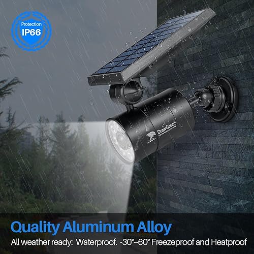Miniatura 6 de Solar Motion Lights Outdoor Aluminum 1400-Lumens 9W LED(130W Equi.), No Power Required Solar Flood Security Spot Lights for Wall Mount Driveway