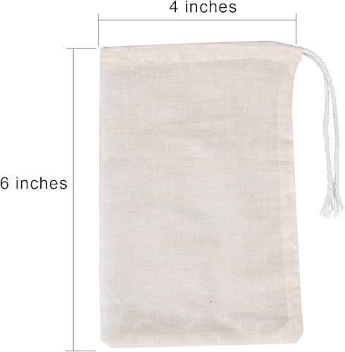 Miniatura 3 de Pangda 100 bolsas de muselina de algodón con cordón de 4 x 6 pulgadas, lona de muselina de lino, bolsa de regalo de joyería para fiestas,