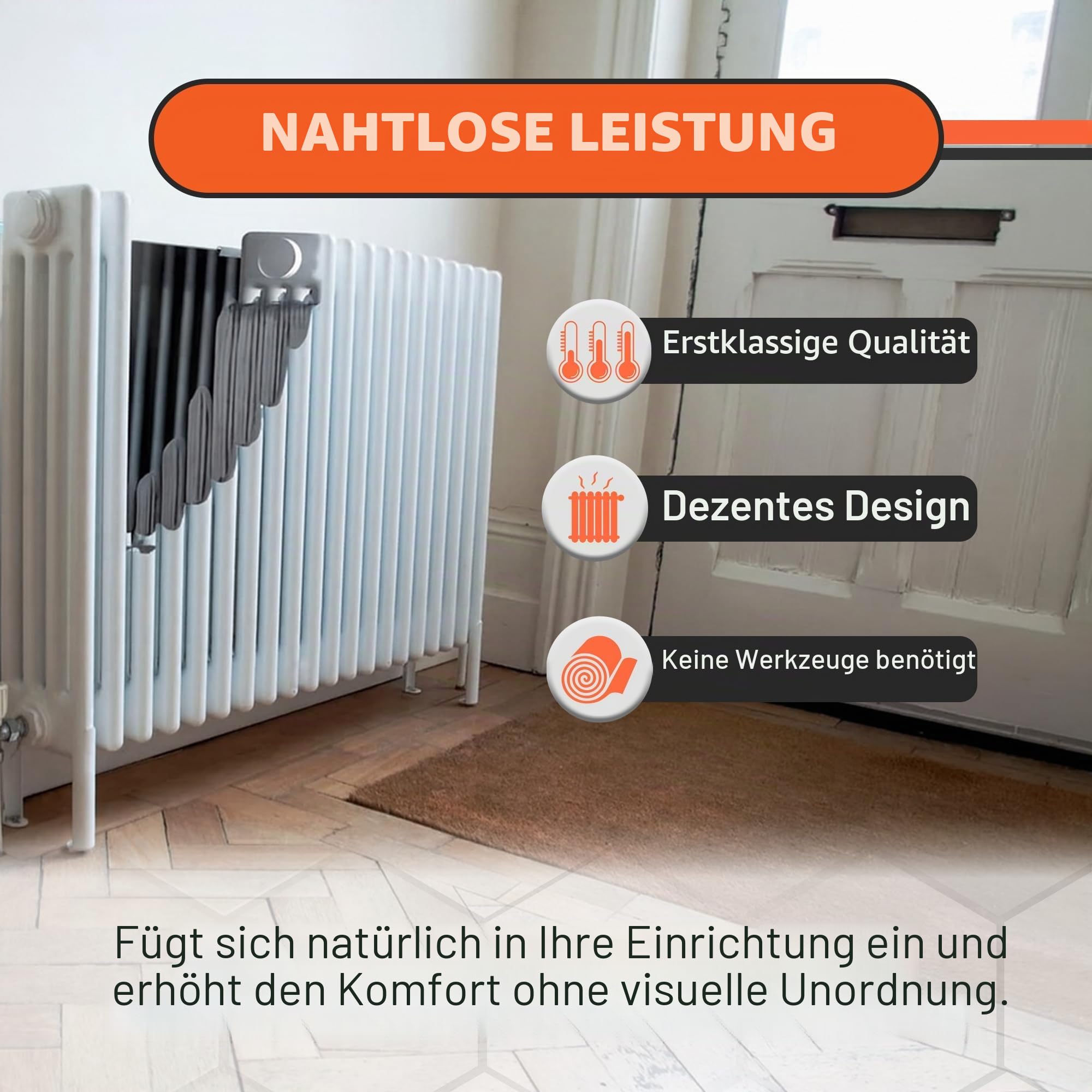 Radflek Reflexionsfolie für Heizkörper, mit reflektierendem Radstik-Klebeband, 5 Radflek-Folien / 4 Radstik-Streifen, für 10 oder mehr Heizkörper