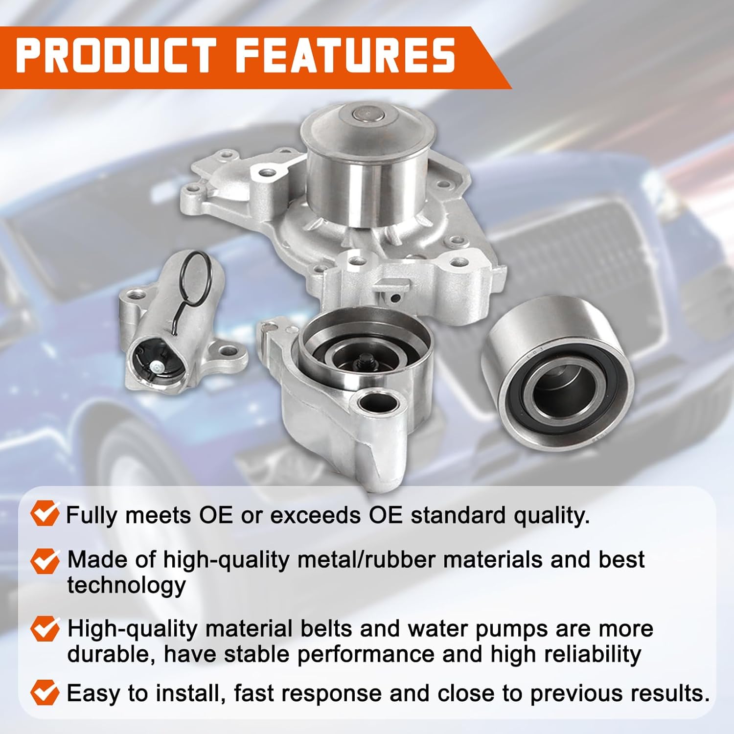 Timing Belt Water Pump Kit Fits for Camry Highlander Sienna Solara 3.0L/ 3.3L,for ES300 RX300 RX330 RX400H 3.0L/ 3.3L Engine 1MZFE/ 3MZFE