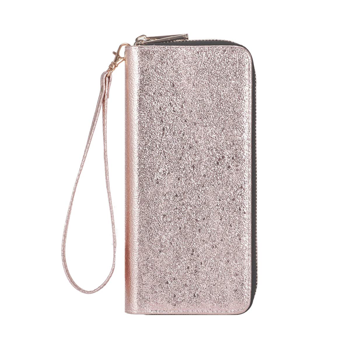 HAWEE RFID Blocking Long Clutch Wallet for Women Dual Zipper Cellphone Wallets Ladies Wristlet Purse with Multiple Card Slots for Credit Card Coin Cash