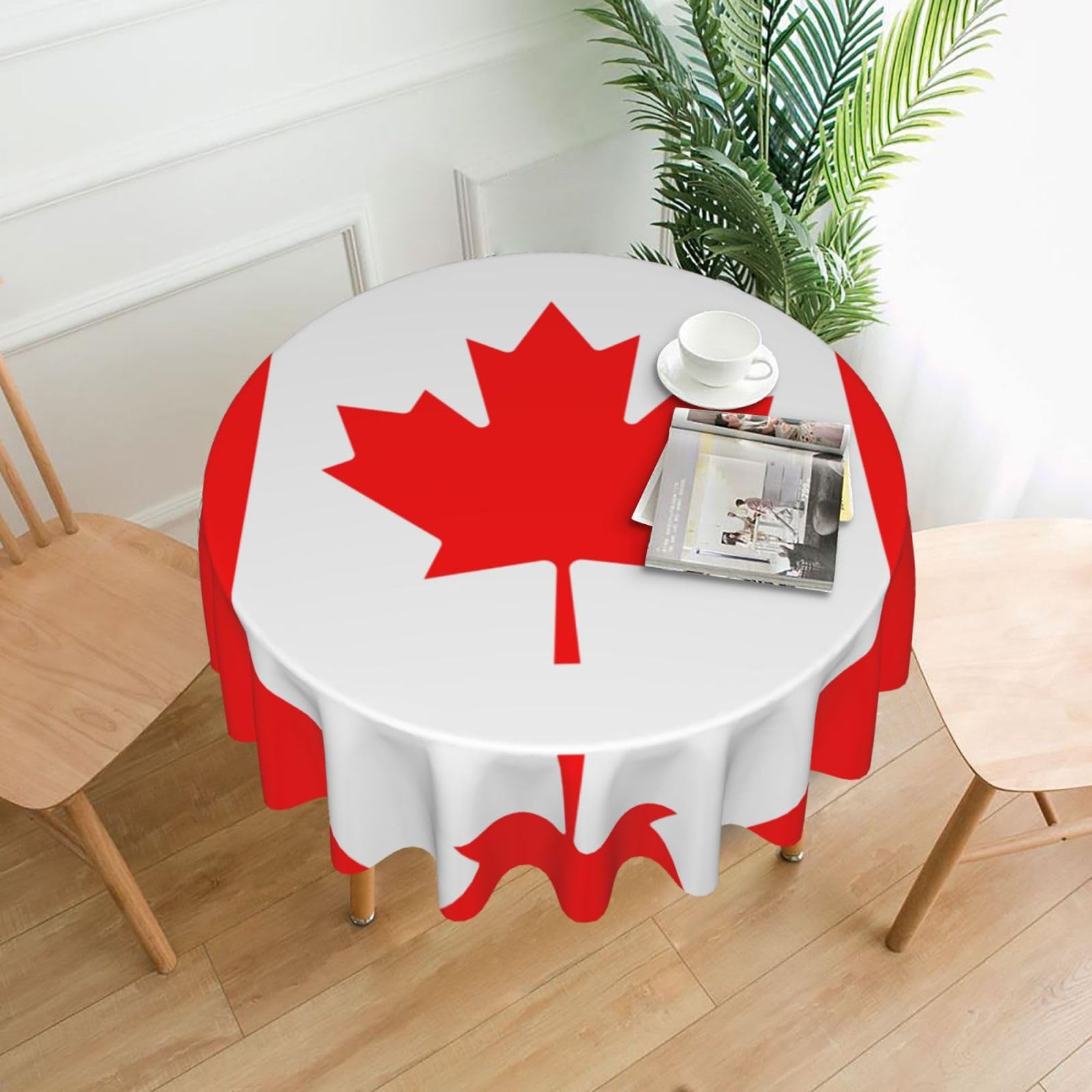 MROWYC Canadian flag Printed Practical Round Tablecloth, Durable, Suitable for Home, Restaurant, Hotel, Gathering, and Decorative Table Covers